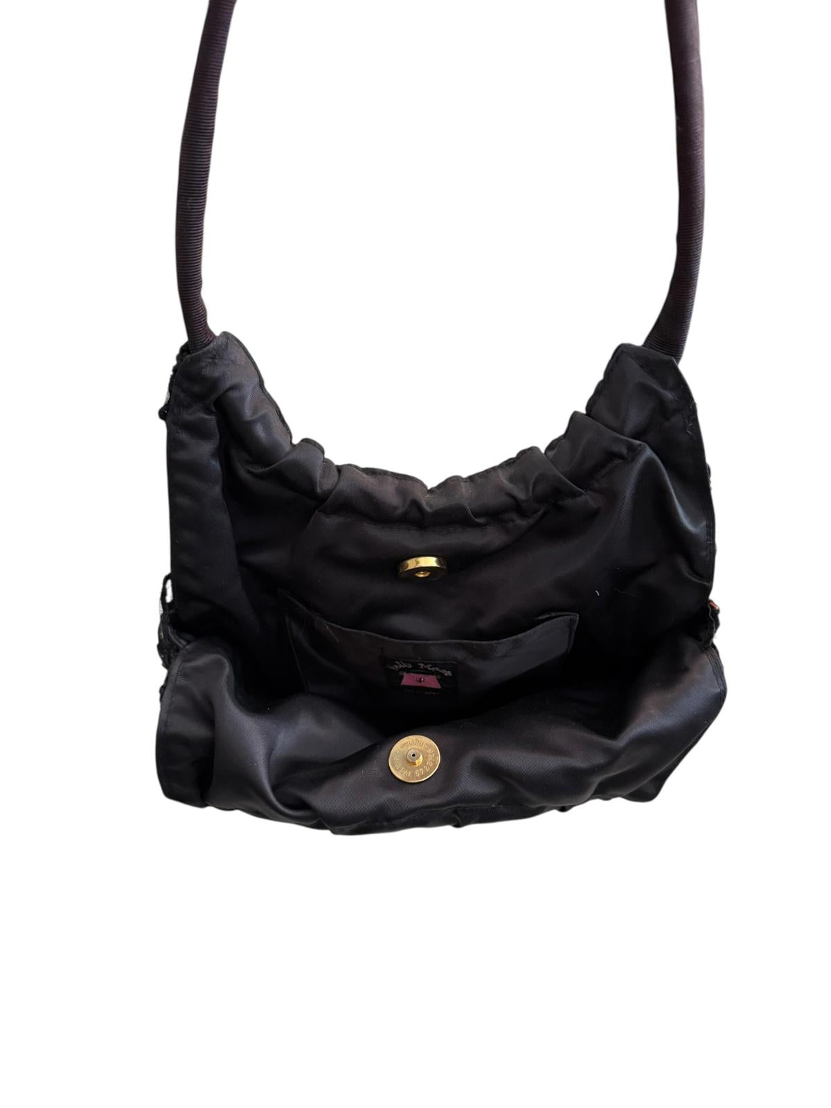 Holly Moore Rare Vintage Black Floral Lace Handbag