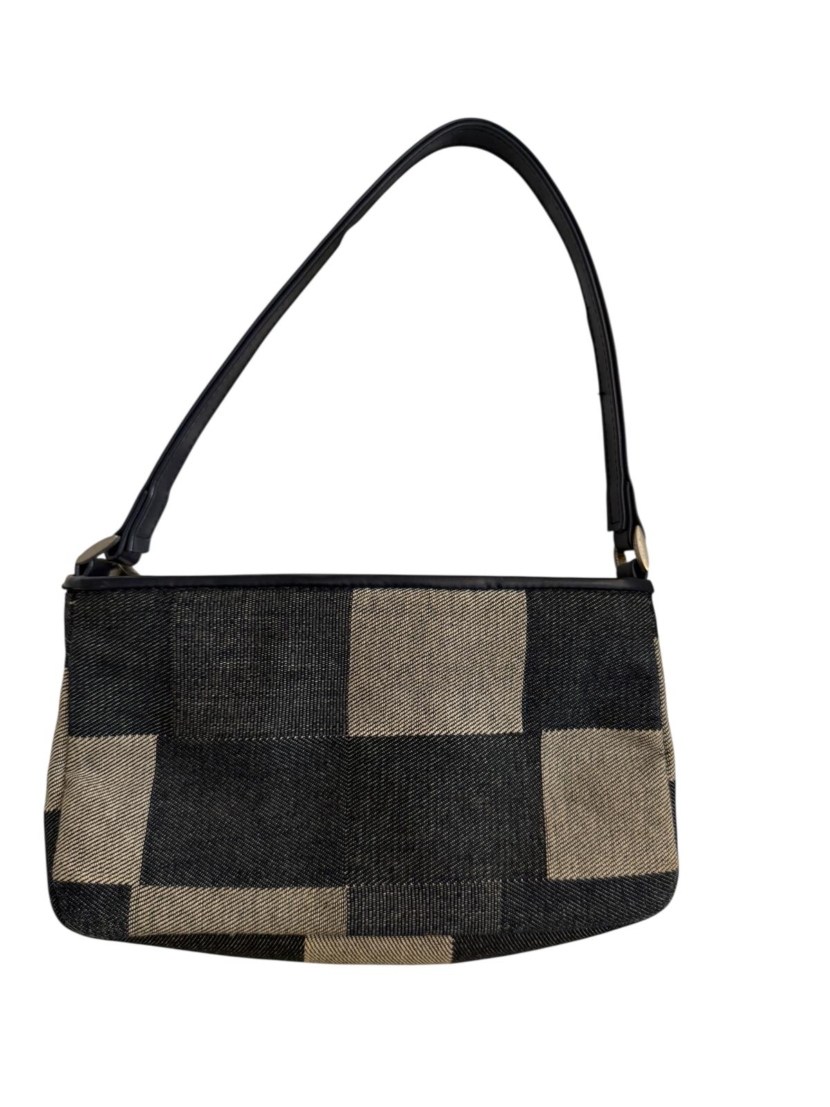 Vintage Blue and Gray Denim Patchwork Shoulder Bag