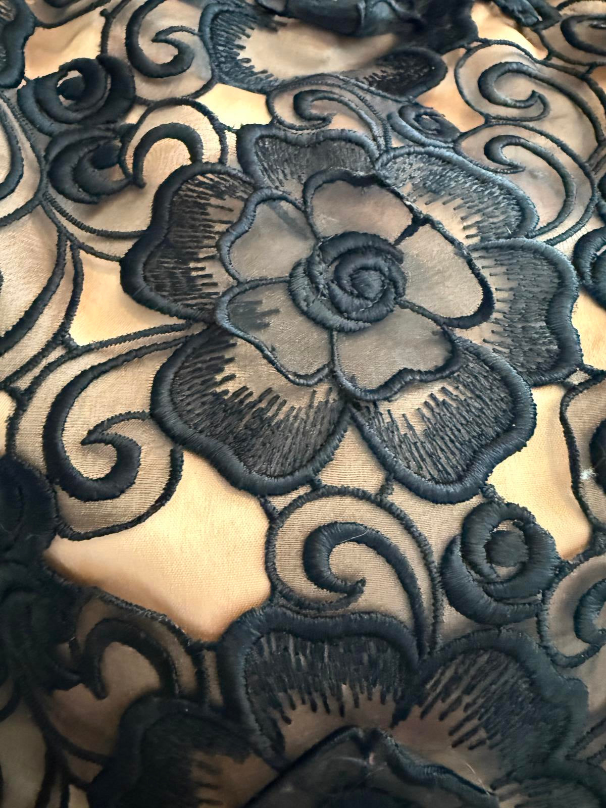 Holly Moore Rare Vintage Black Floral Lace Handbag