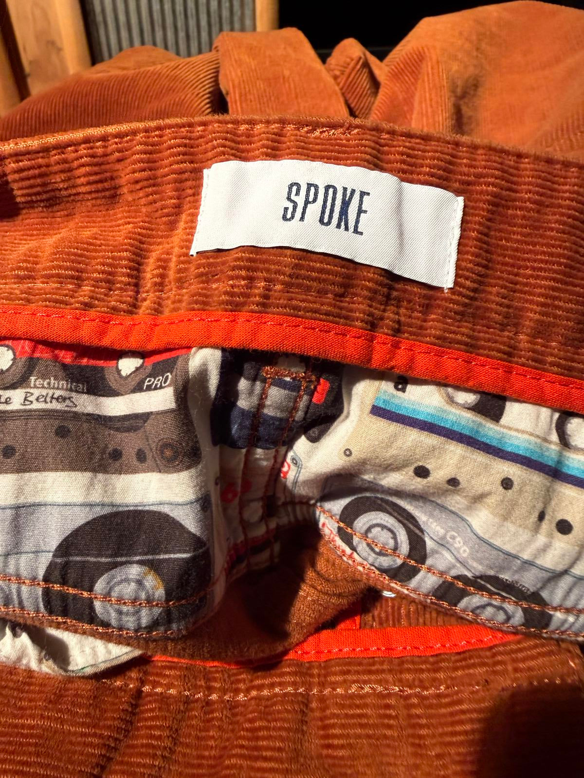 Spoke Orange Corduroy Pants