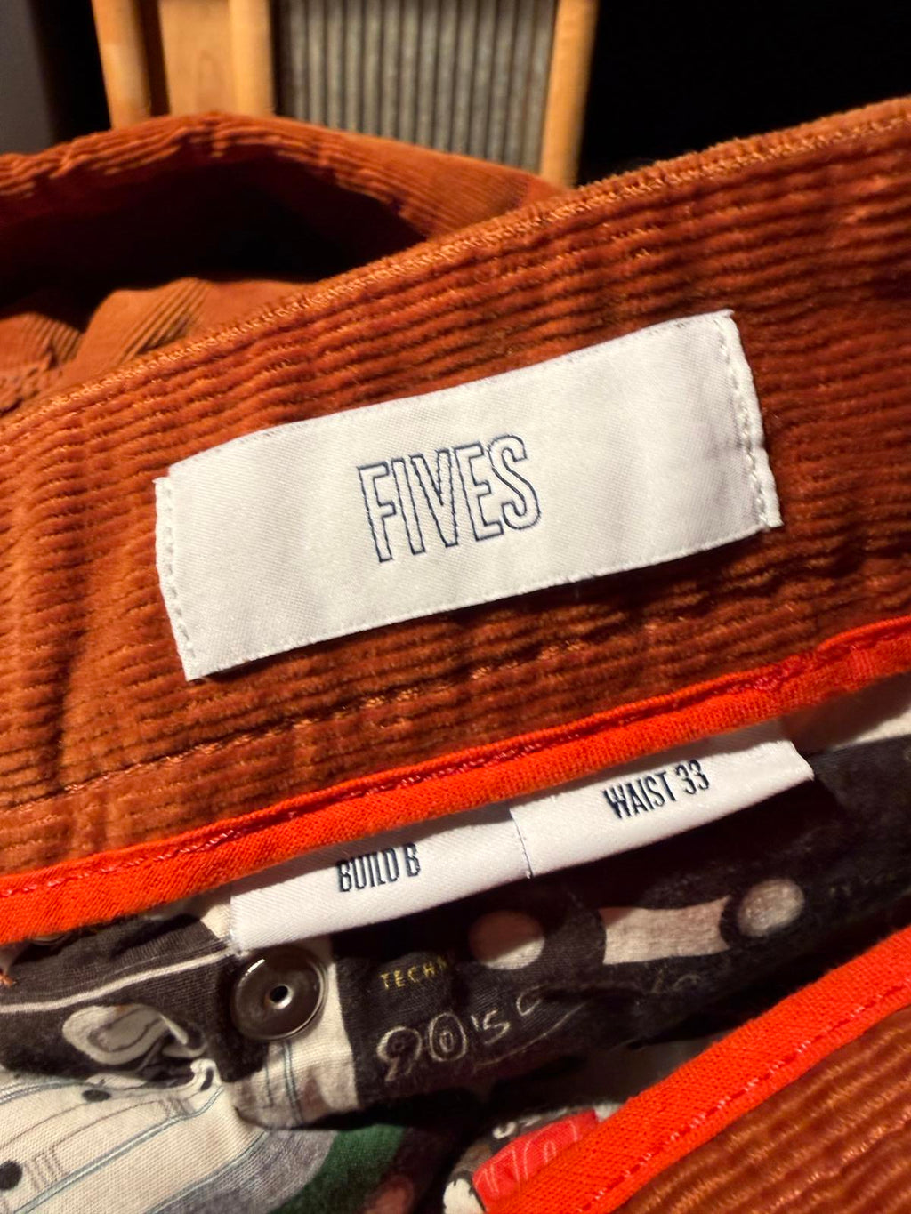 Spoke Orange Corduroy Pants