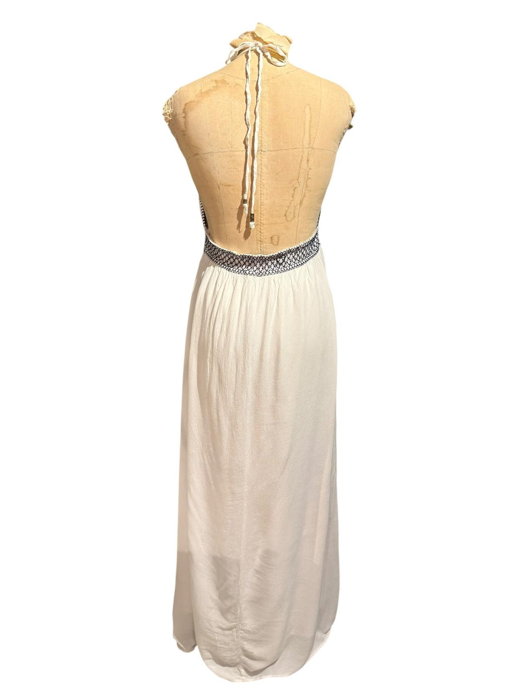 Lulus White Halter Neck Embroidered Maxi Dress