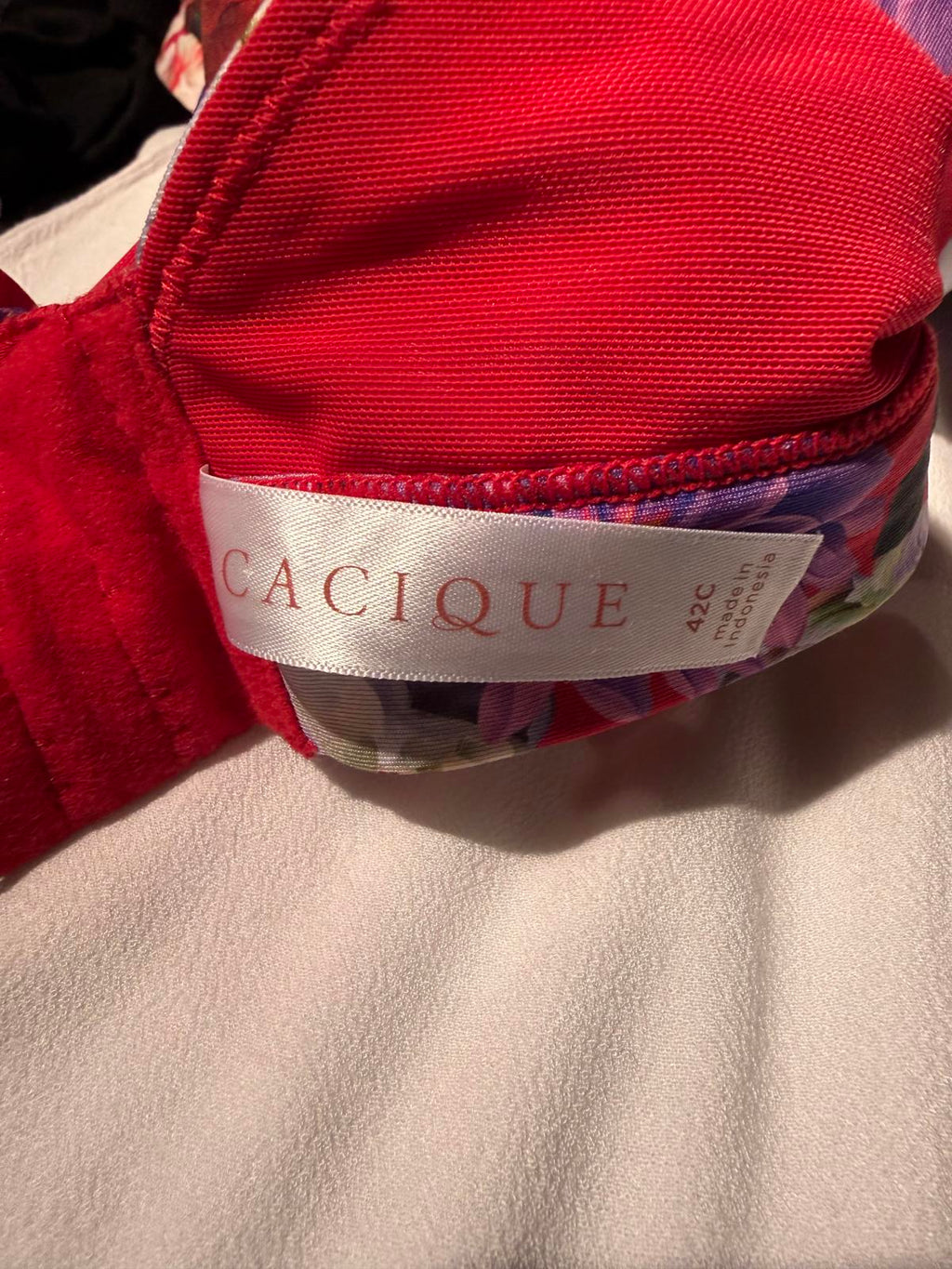 Cacique Comfort Bliss Floral Print Full Coverage Bra Size 42C