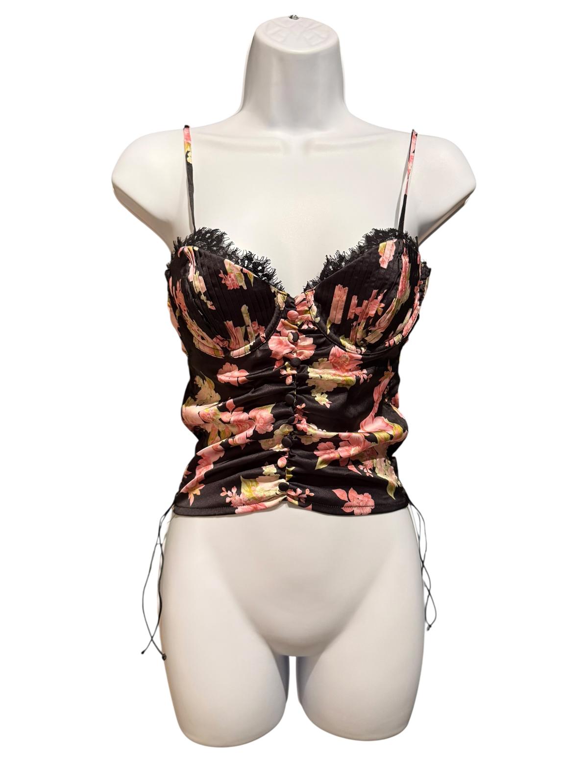 For Love & Lemons x Victoria's Secret Floral Satin Bustier