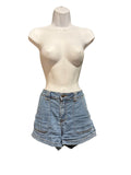 Bebe Light Wash Denim High Waist Shorts