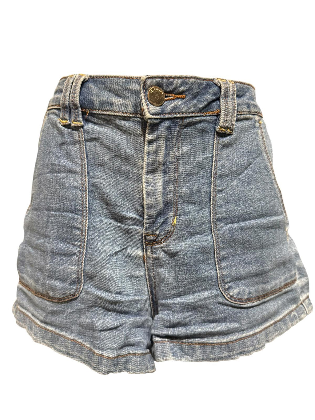 Bebe Light Wash Denim High Waist Shorts