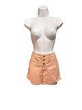 Refuge High-Waisted Peach Button Front Shorts