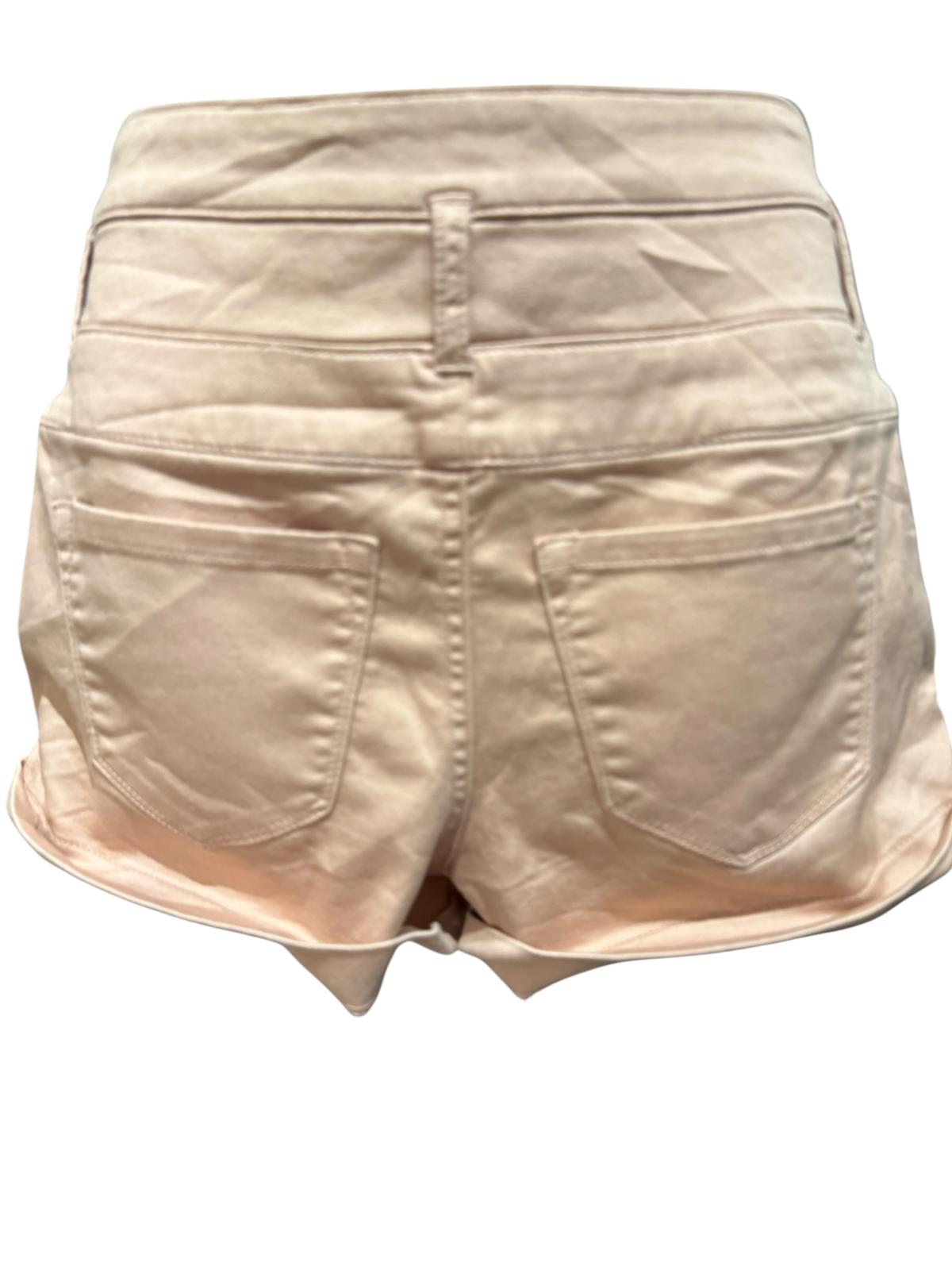 Refuge High-Waisted Peach Button Front Shorts