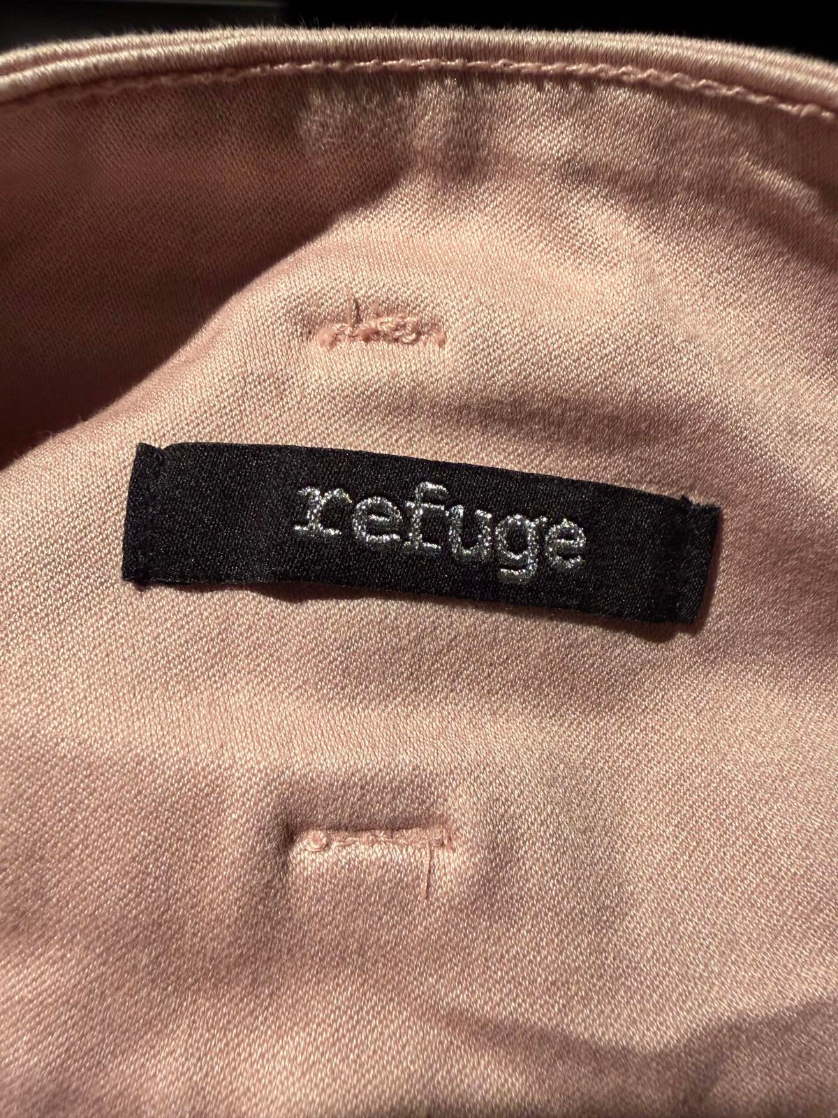 Refuge High-Waisted Peach Button Front Shorts