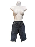 Paige Dark Wash Denim Bermuda Shorts with Raw Hem