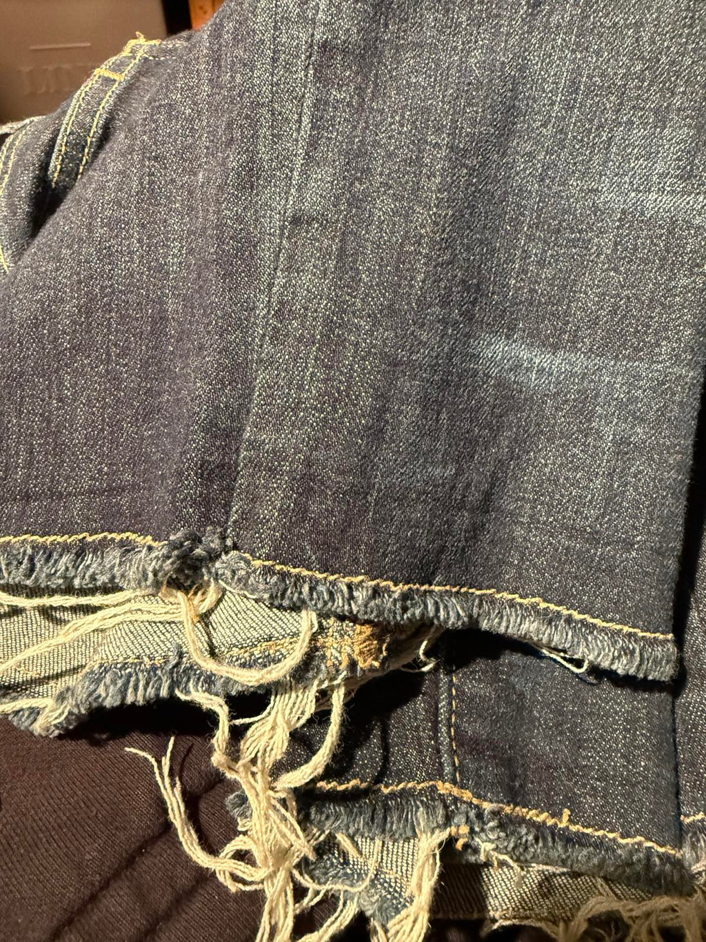 Paige Dark Wash Denim Bermuda Shorts with Raw Hem