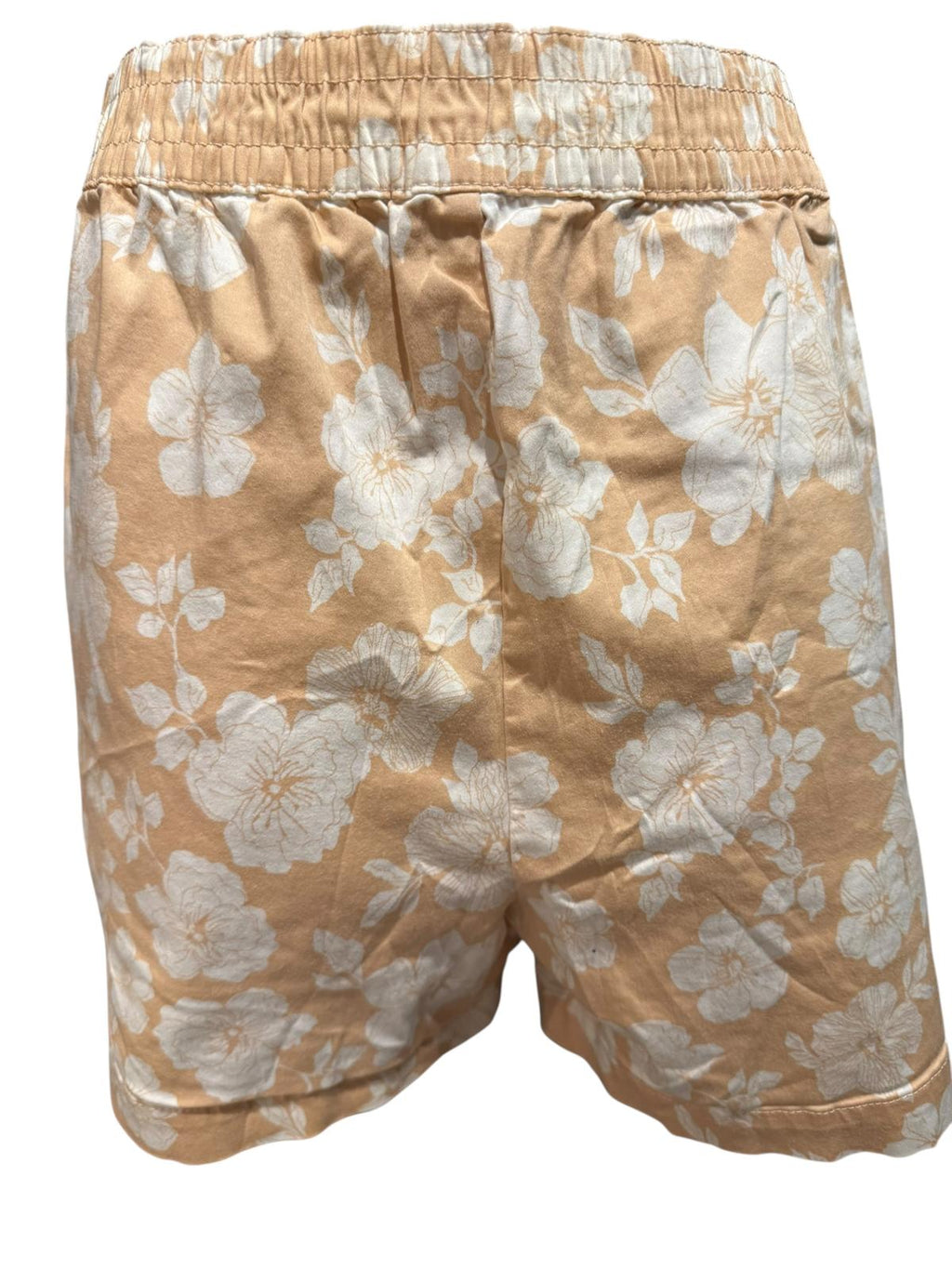 Jacks Girlfriend Peach Floral Print High Waist Shorts