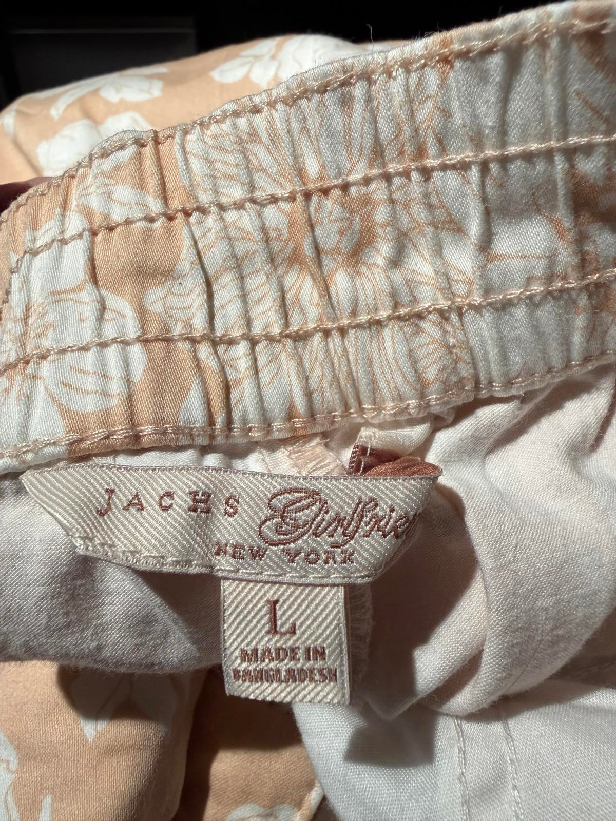 Jacks Girlfriend Peach Floral Print High Waist Shorts