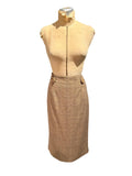 Grace Elements Plaid Midi Pencil Skirt with Button Detail