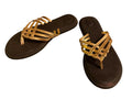 Sanuk Gold Strappy Slip-On Sandals