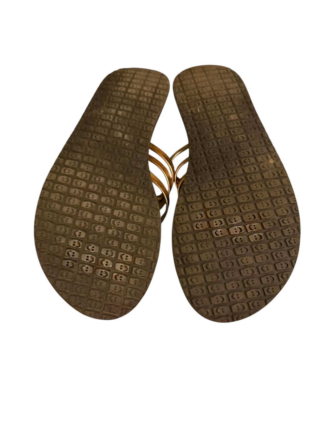 Sanuk Gold Strappy Slip-On Sandals
