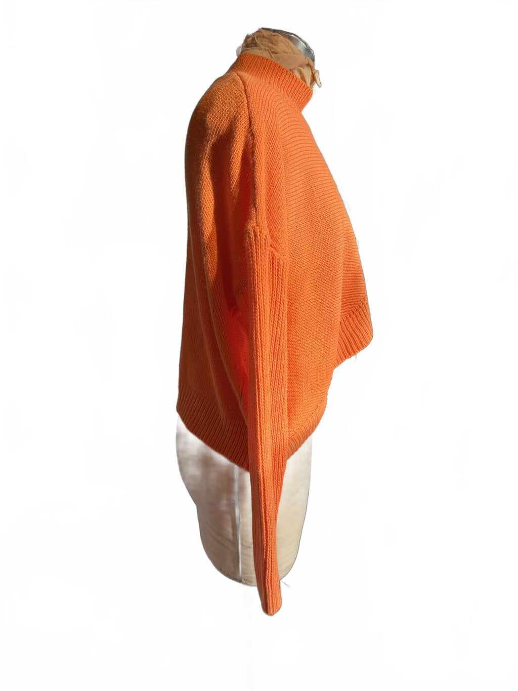 Colorblock Orange and Pink Knit Sweater