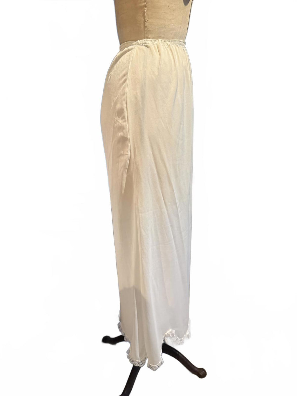 Vintage Cream Half Slip with Lace Trim