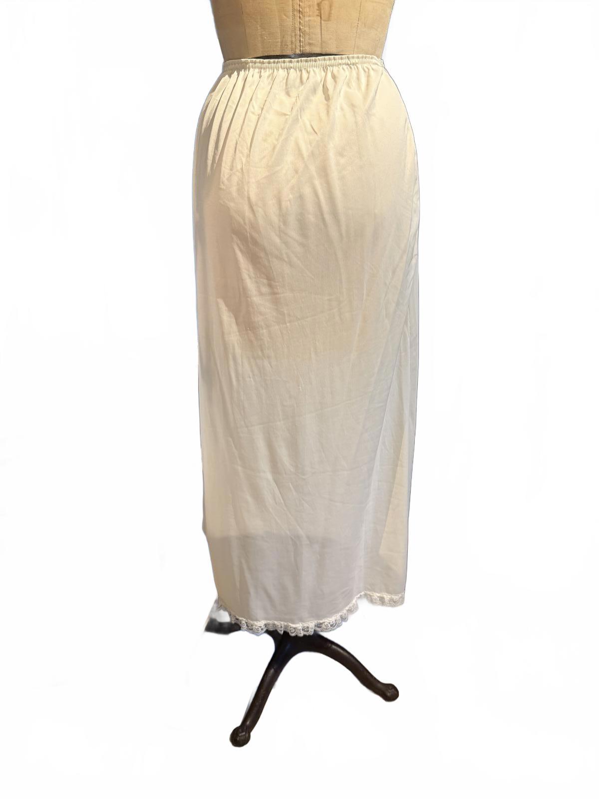 Vintage Cream Half Slip with Lace Trim