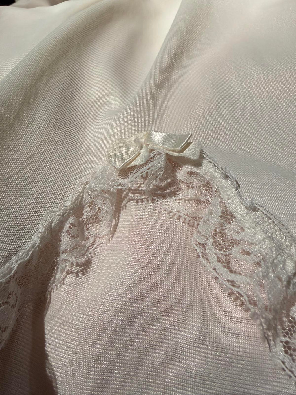 Vintage Cream Half Slip with Lace Trim