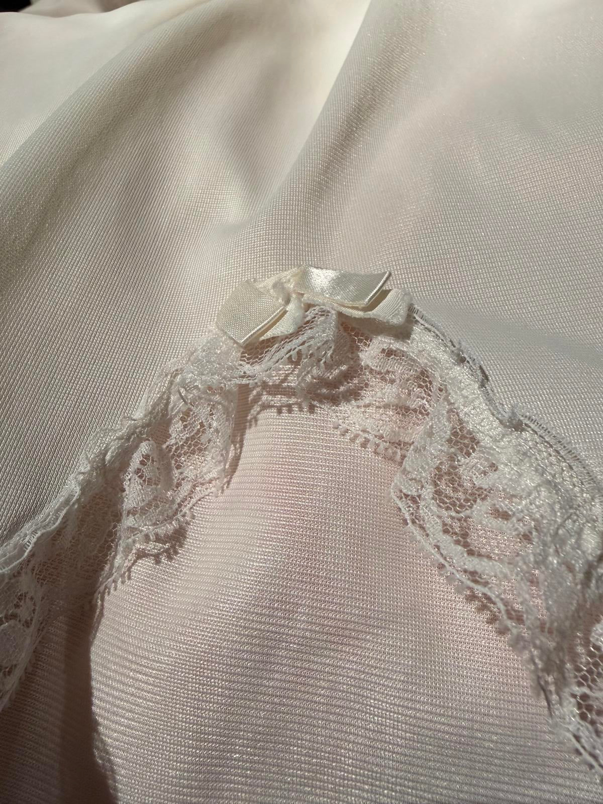 Vintage Cream Half Slip with Lace Trim