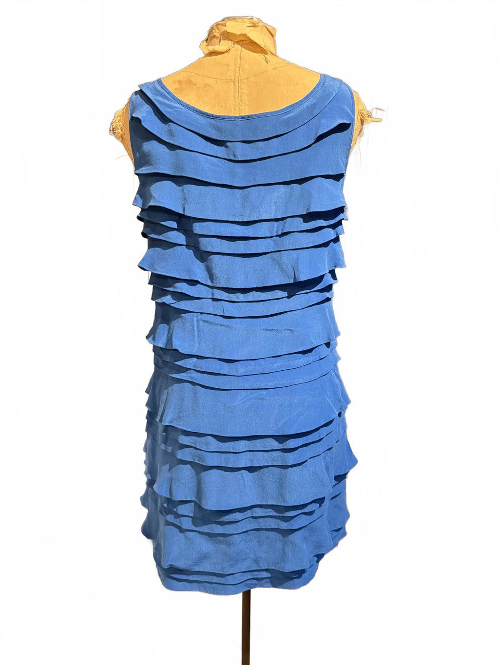 French Connection Blue Sleeveless Ruffled Layered Dress