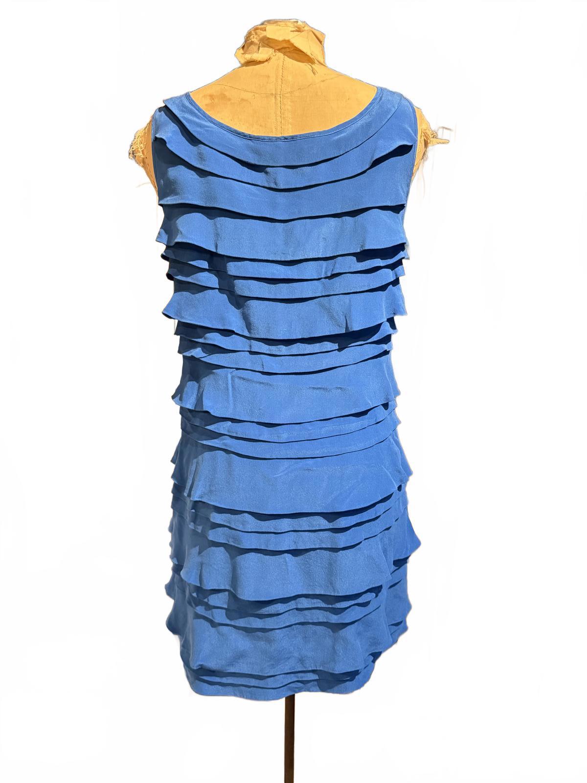 French Connection Blue Sleeveless Ruffled Layered Dress