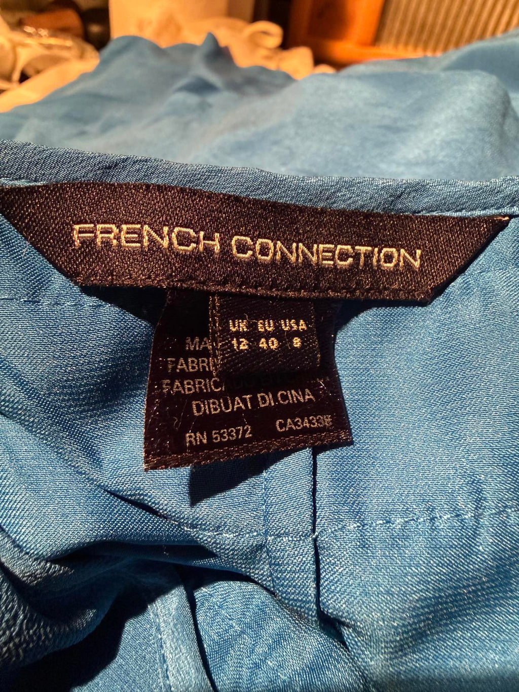 French Connection Blue Sleeveless Ruffled Layered Dress