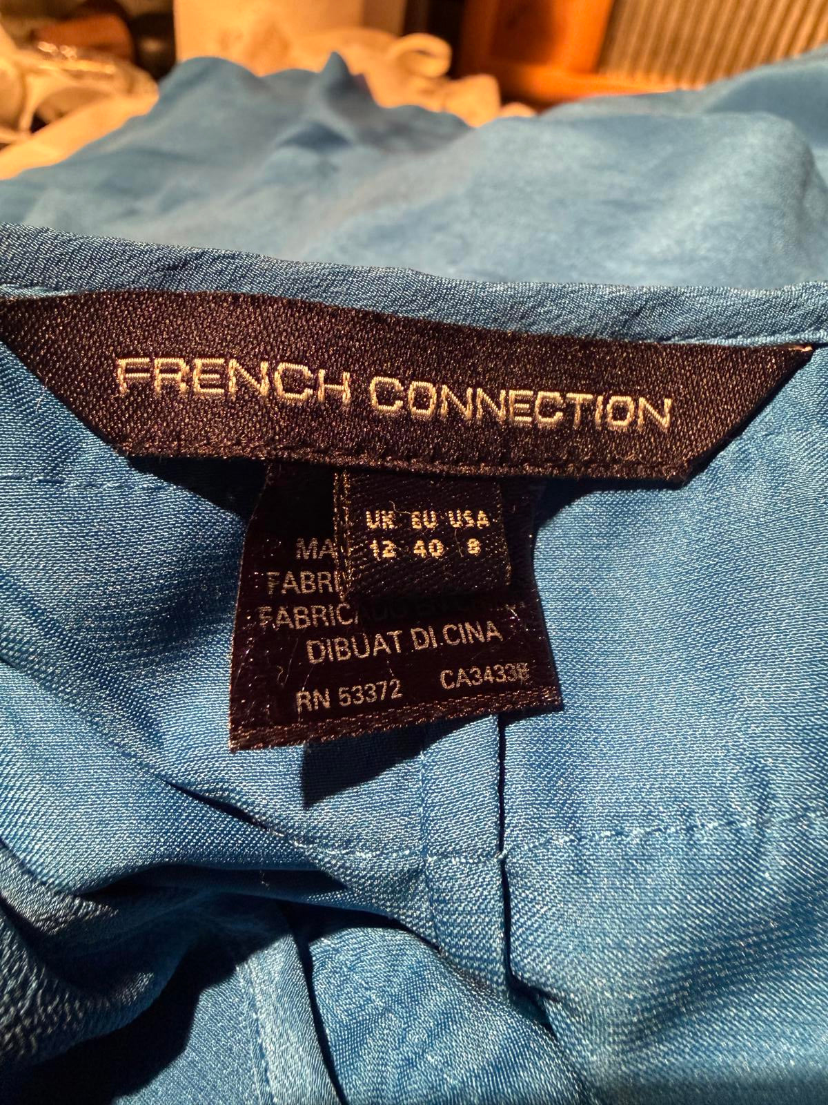 French Connection Blue Sleeveless Ruffled Layered Dress