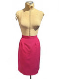 Jonathan Logan Vintage Fuchsia Pencil Skirt with Pleat Detail