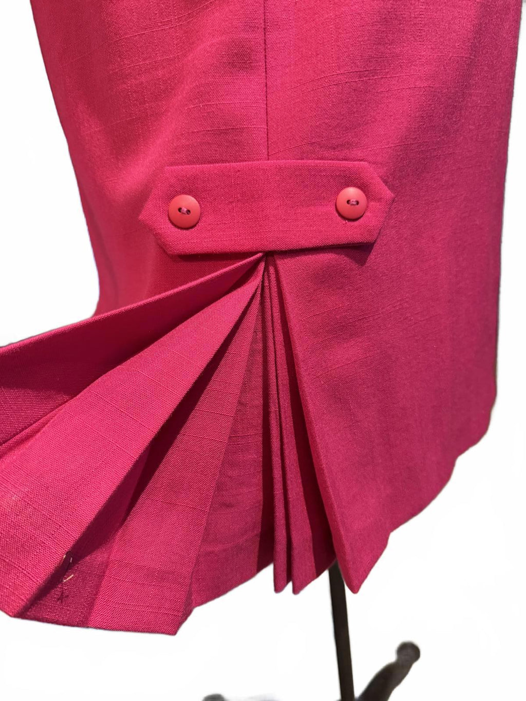 Jonathan Logan Vintage Fuchsia Pencil Skirt with Pleat Detail
