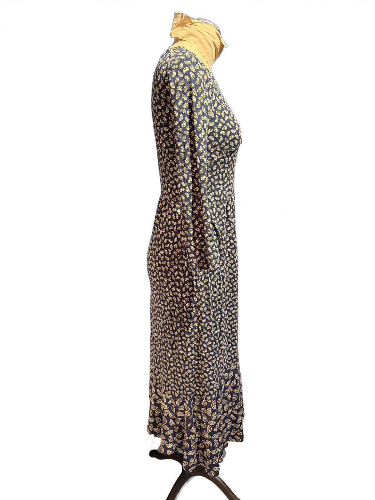 Boden Long Sleeve Midi Dress with Ruffle Hem