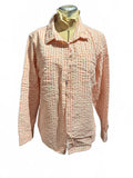 L.L. Bean Long Sleeve Peach Textured Button-Up Shirt
