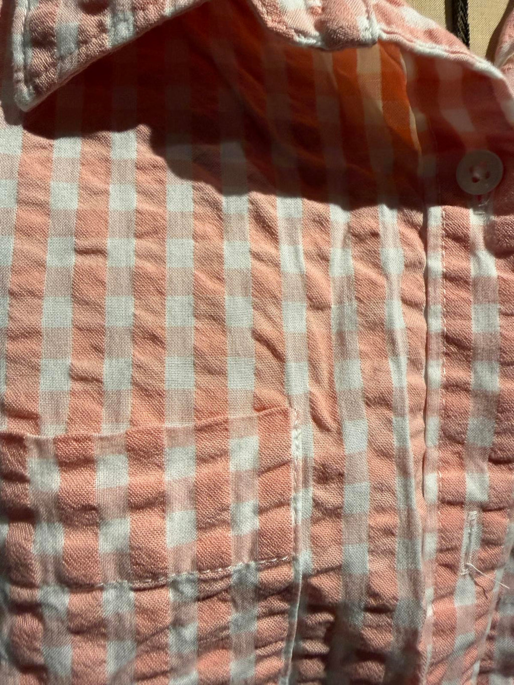 L.L. Bean Long Sleeve Peach Textured Button-Up Shirt
