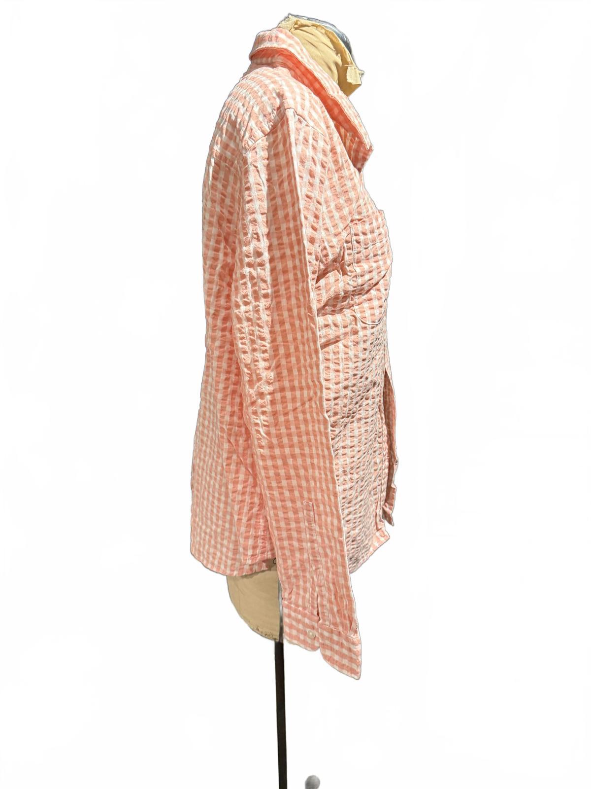 L.L. Bean Long Sleeve Peach Textured Button-Up Shirt