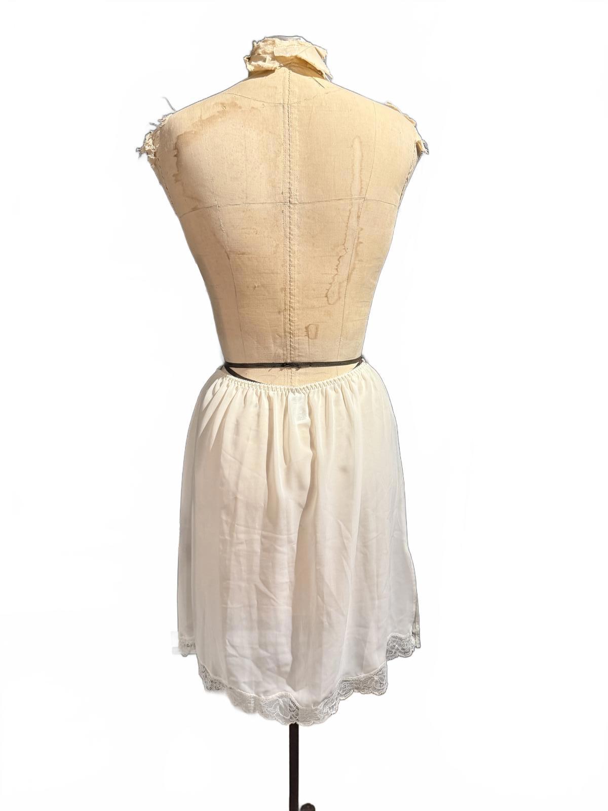 Vanity Fair Vintage White Half Slip with Lace Trim