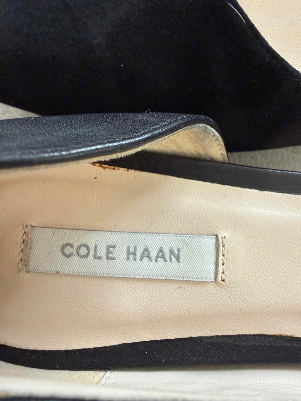 Cole Haan Black Pointed Toe Flats