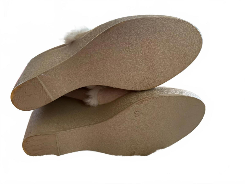 BCBG Maxazria Tan Faux Fur Lined Wedge Boots