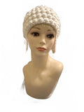 Handmade Cream Crochet Bubble Stitch Earflap Hat