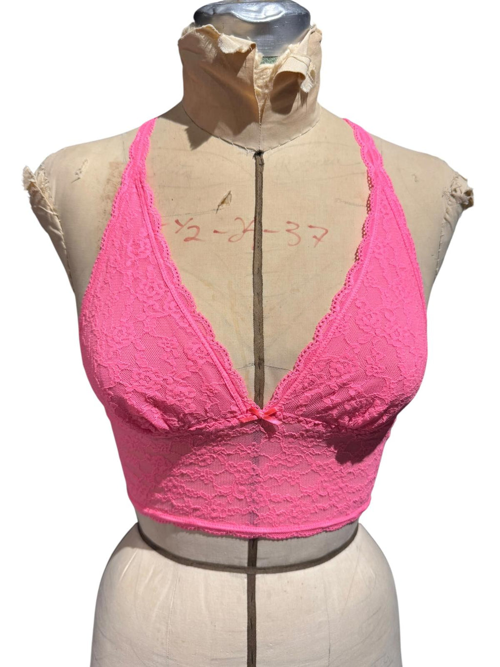 Victoria’s Secret Pink Lace Bralette Crop Top with Adjustable Straps