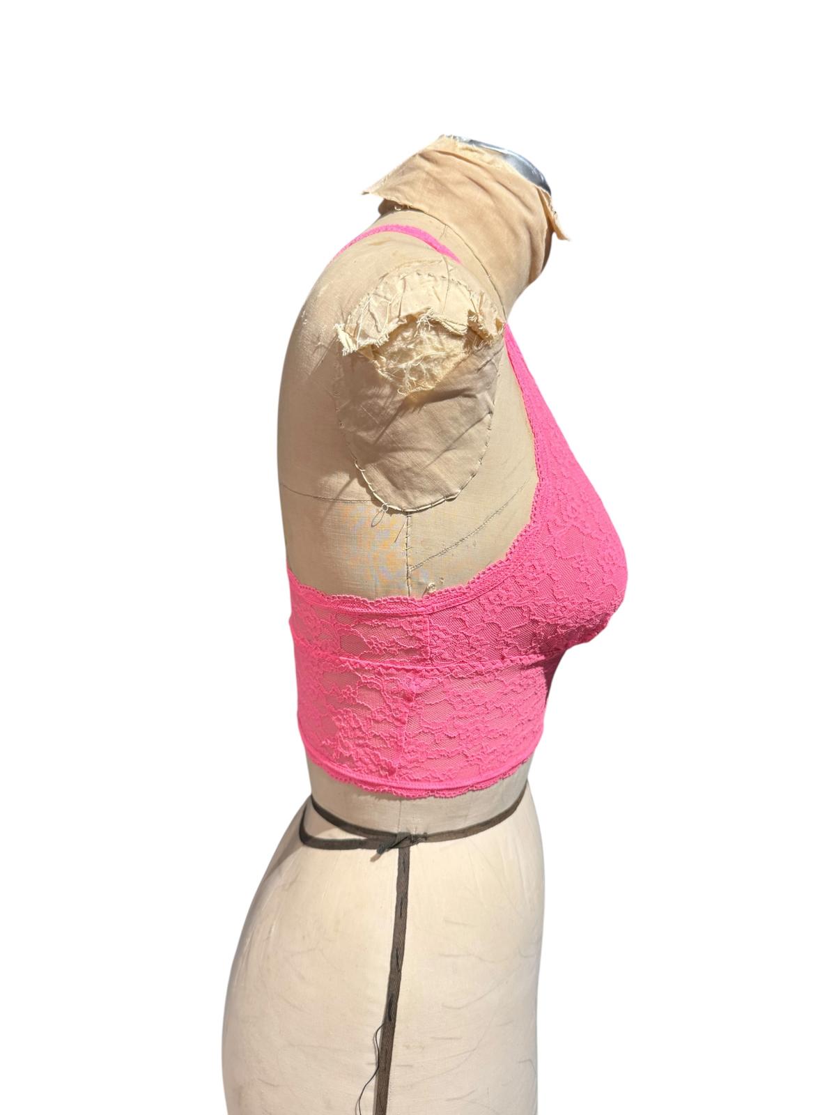 Victoria’s Secret Pink Lace Bralette Crop Top with Adjustable Straps