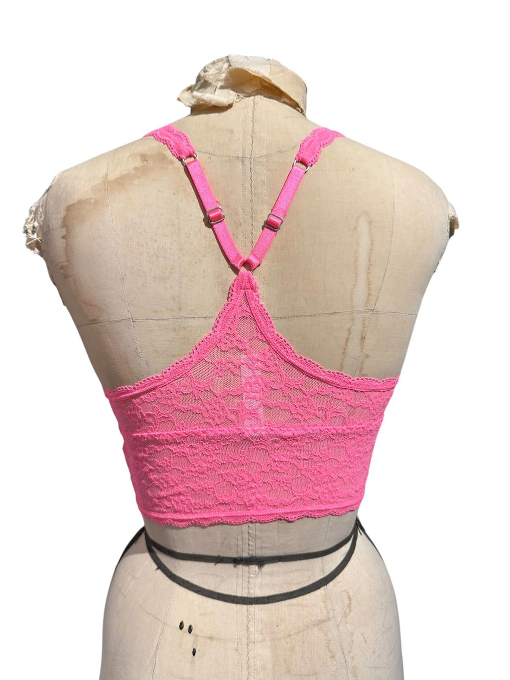 Victoria’s Secret Pink Lace Bralette Crop Top with Adjustable Straps