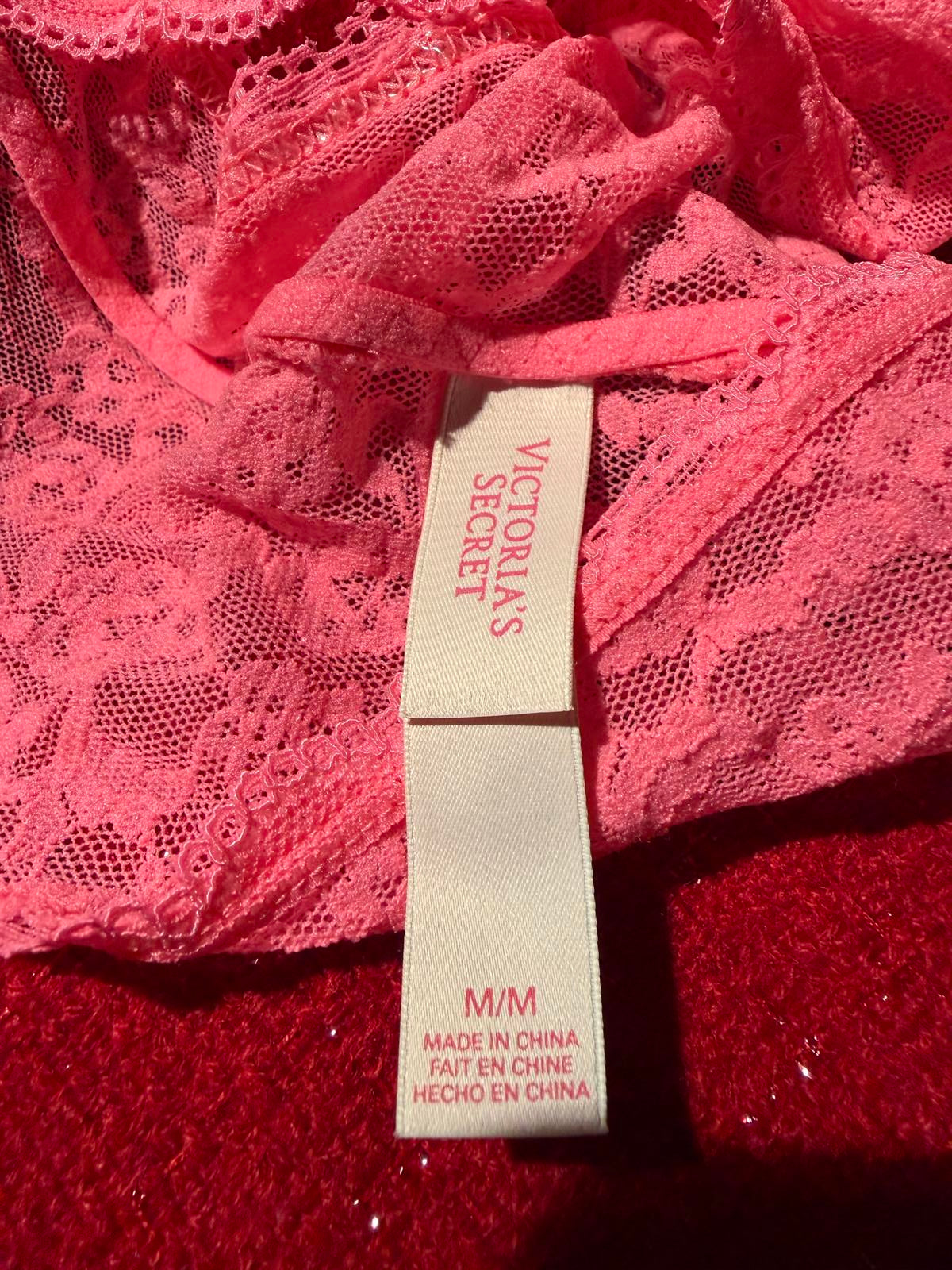 Victoria’s Secret Pink Lace Bralette Crop Top with Adjustable Straps