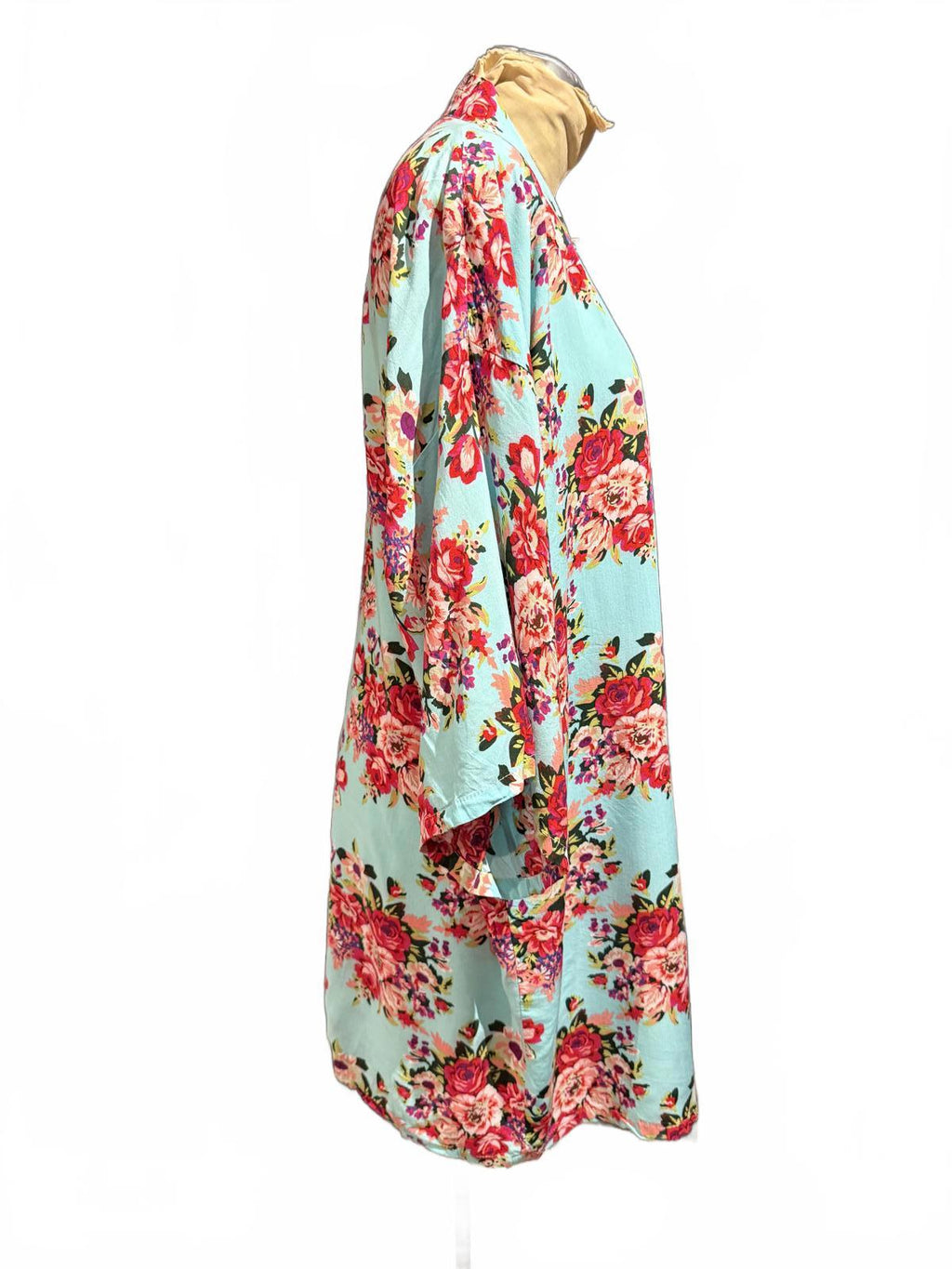 Light Blue Floral Kimono Cardigan