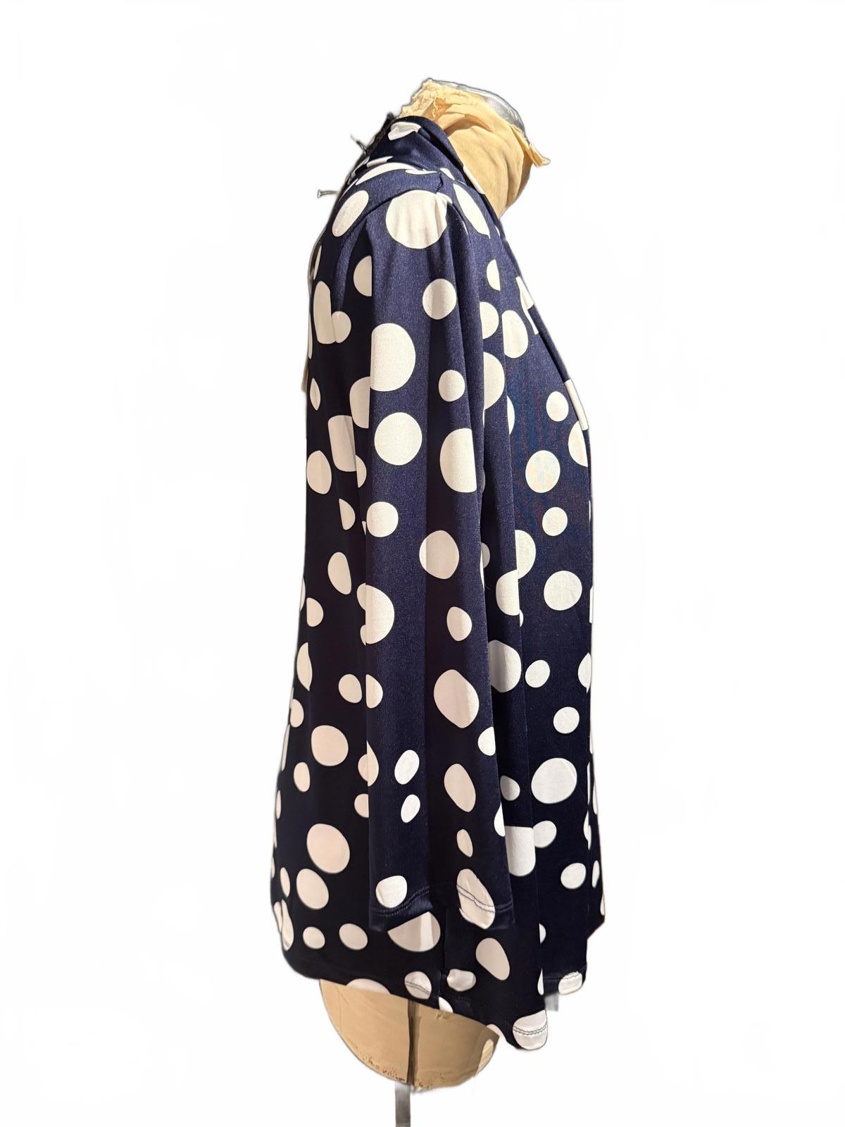 Emily Rose Polka Dot Open Cardigan with Attached Blouse and Necklace
