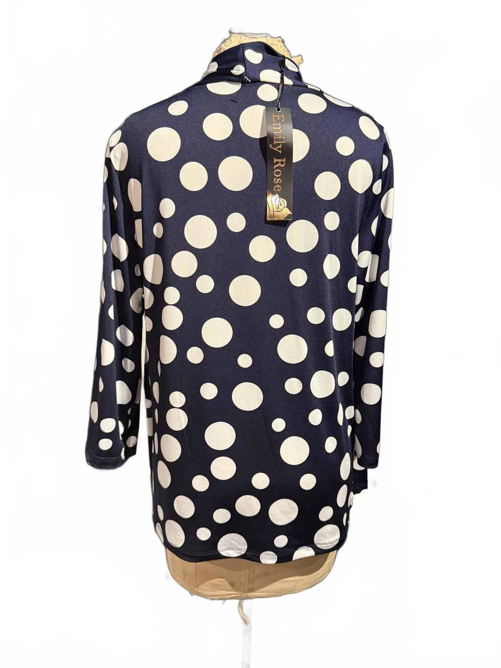 Emily Rose Polka Dot Open Cardigan with Attached Blouse and Necklace