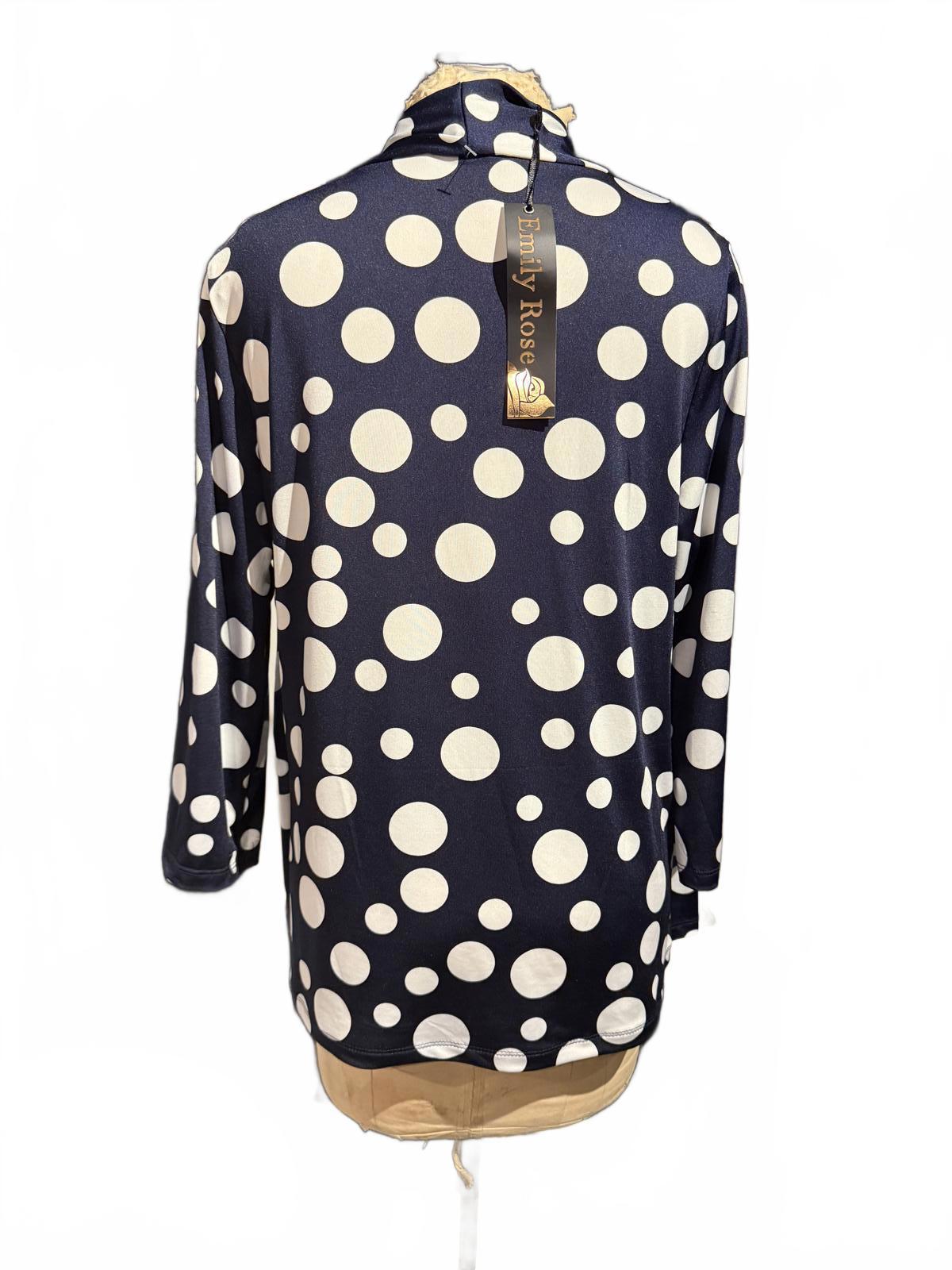 Emily Rose Polka Dot Open Cardigan with Attached Blouse and Necklace