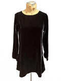 FLAX Black Velvet Long Sleeve Dress / Top