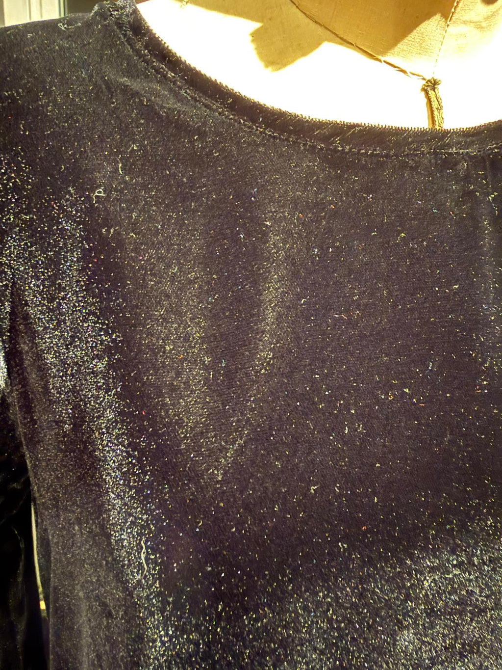 FLAX Black Velvet Long Sleeve Dress / Top