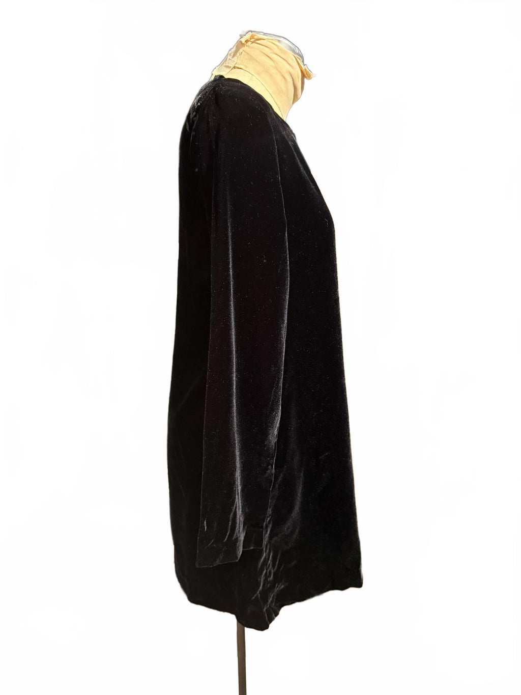 FLAX Black Velvet Long Sleeve Dress / Top